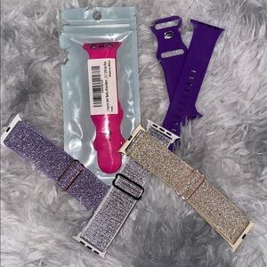 NEW Apple Watch bands 42/44/45mm - 5 Bands - Pink Purple Shimmer